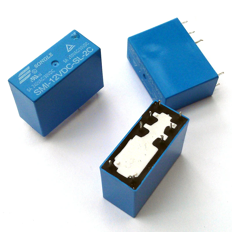 

8 Pin 12V DC sealed relay 5A Songle brand 2 groups of NO and NC