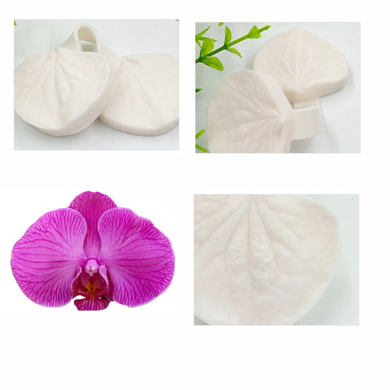 3D Орхидея силиконовая форма для торта силиконовая форма для выпечки цветок Форма для вырубки лепесток украшения торта инструменты помадка форма Fimo Сахар ремесло глиняная форма