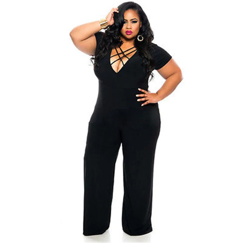 2016 Sexy Women Deep V neck Jumpsuit Romper Playsuit Party Clubwear Big