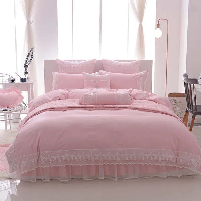 Best Price Svetanya light pink Princess Lace Bedclothes Quanlity Duvet Cover Set 4pc or 9pcs Collection Bedding Sets Best Price Svetanya light pink Princess Lace Bedclothes Quanlity Duvet Cover Set 4pc or 9pcs Collection Bedding Sets