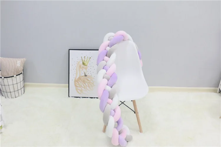 4 Strands Knot Crib bumper Anti-collision Baby Bedding Protection Baby Bed Surrounds Room Decor Baby Pillows Backrest Pillows 19