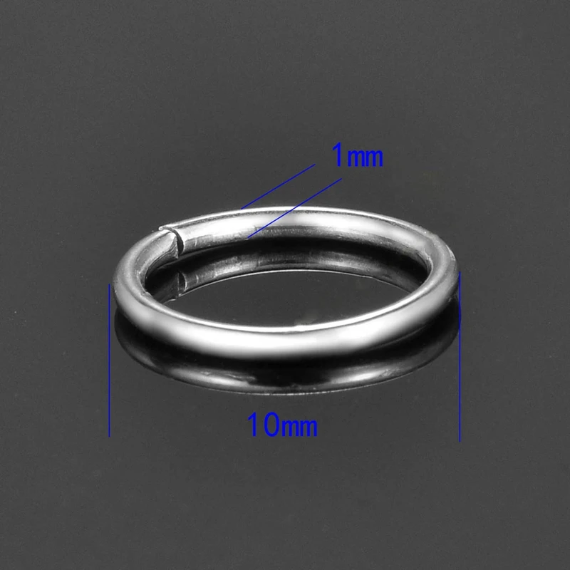 FUNIQUE 500 шт Высокое качество нержавеющая сталь открытый прыжок кольца серебряный цвет 4,5, 6,7, 8 мм DIY ювелирных изделий - Цвет: 10mm 500pcs