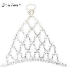 StoneFans женский браслет-цепочка на руку, браслеты на палец, браслет на выпускной, ручная цепочка, свадебные ювелирные изделия с кристаллами в виде сердца, для влюбленных