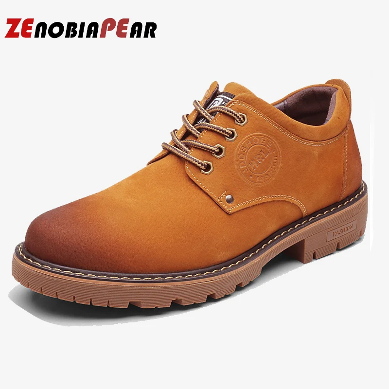 

ZENOBIAPRL Genuine Leather Shoes Men Cow Leather Casual Shoes Male Outdoor High Quality Men Flats3 Style Lace-Up Man Footwear