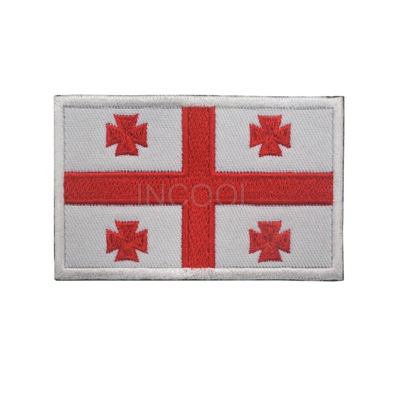 

Embroidery Patch Georgia Flag Military US Army Morale Patch Tactical Emblem Badges Appliques Embroidered Patches For Clothing