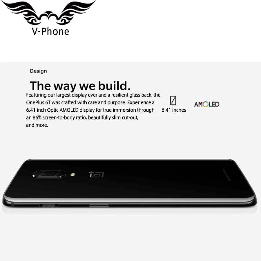 Мобильный телефон Oneplus 6 T, 8 ГБ, 128 ГБ, Восьмиядерный процессор Snapdragon 845, 6,41 дюйма, 20 МП, двойная камера, 3700 мАч, Android, 4G, NFC, смартфон