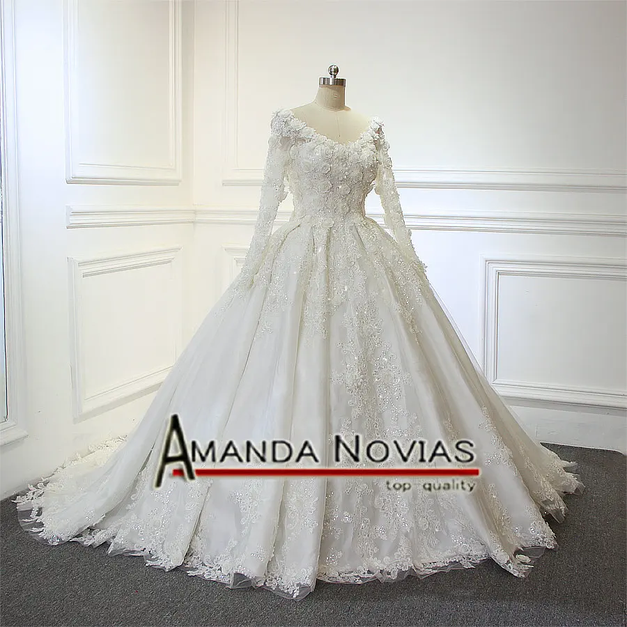 Aliexpress Luxury Shinny Flowers Wedding Dress Back Lace Aliexpress Luxury Shinny Flowers Wedding Dress Back Lace Up Real Work From Amanda Novias 2017 Reliable Flower