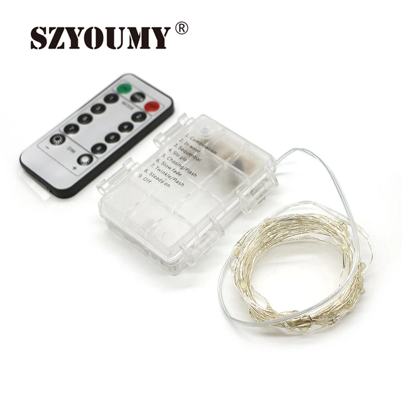 SZYOUMY Wireless Remote Control 8 Modes Waterproof 10M 33FT Warm White