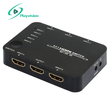 

Playvision Ultra-high resolution HDMI switcher 5X1 3D 4Kx2K Support DVD PS3 Settop Box and Note Book with HDMI cable