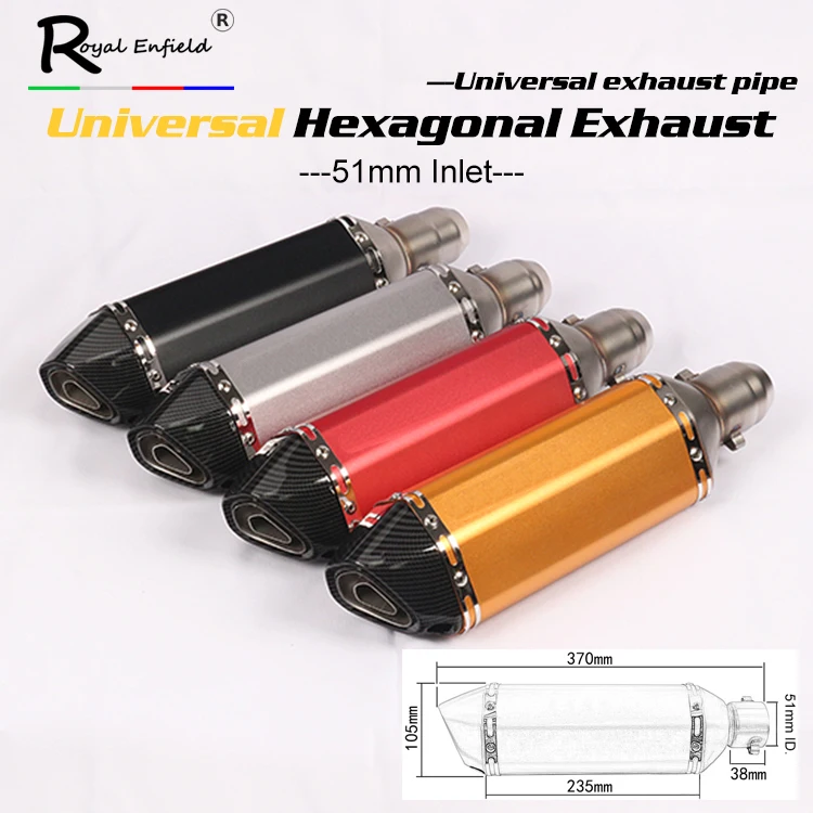 

Universal Motorcycle Exhaust Modify Akrapovic Exhaust Muffler FZ6 CBR250 CB600 MT07 z250 900 ATV scooter Dirt Pit Bike Exhaust