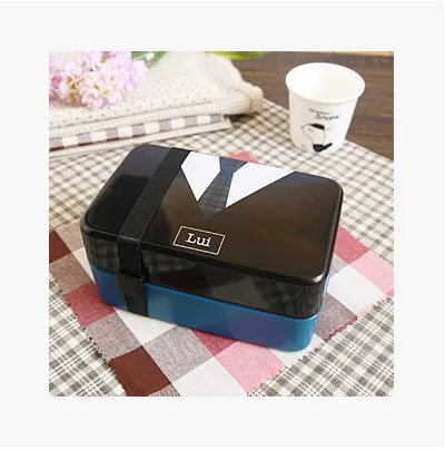 Романтический японский стиль двухслойный Ланч-бокс для микроволновки влюбленных Bento коробка для суши контейнер для еды коробка для фруктов пояс с вилкой ложка - Цвет: Style 4