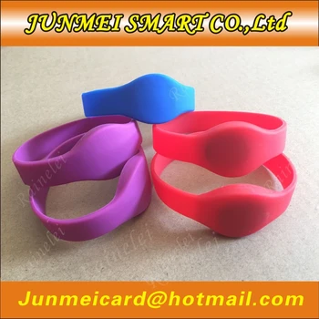 

200pcs/Lot 13.56Mhz RFID Bracelet Wristband Proximity Waterproof Silicone NFC Smart Watch Type for Access Control