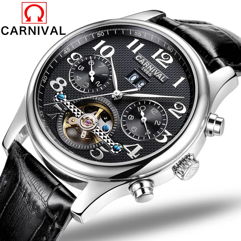

2017 CARNIVAL Watches Men Luxury Top Brand New Fashion Men's Big Designer Automatic Mechanical Male Wristwatch relogio masculino