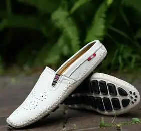 

2020 new spring new fashion leather bean shoes men's casual shoes a pedal men's shoes hollow driving