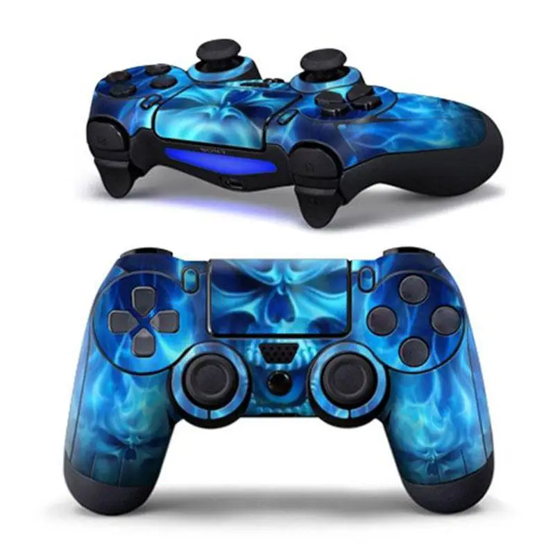 

Gasky PVC Sticker Blue Skull Pattern Case Protector Decal for Sony PS4 Playstation 4 Controller Game Accessories