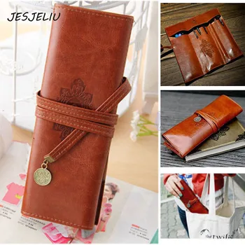 

1pcs Vintage Retro Twilight Saga Pencil Bag Vampire Make up Cosmetic Roll Pencil Case School Supplies