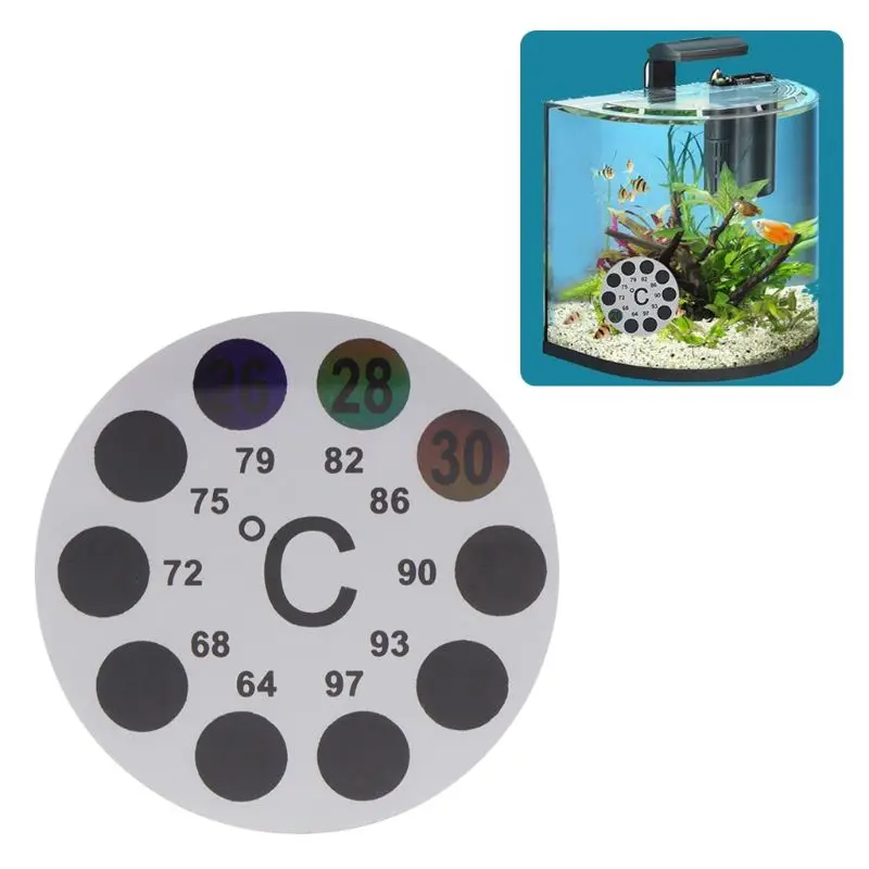 

Aquarium Thermometer Sticker 18 to 36 Temperature Digital Scale Label Stick-on