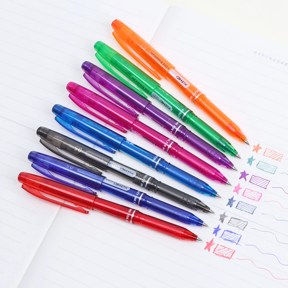 

2PCS New 0.5mm Colorful Magical Erasable Gel Pen 8 Colors Gel Ink Pen Student Writing Tools Office Stationery Writing Tools