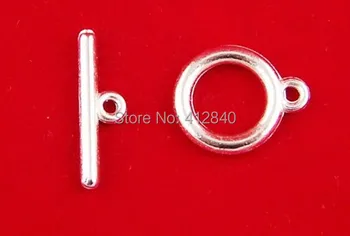 

100pcs Imitation rhodium Plated Smooth Toggle Clasps 13mm