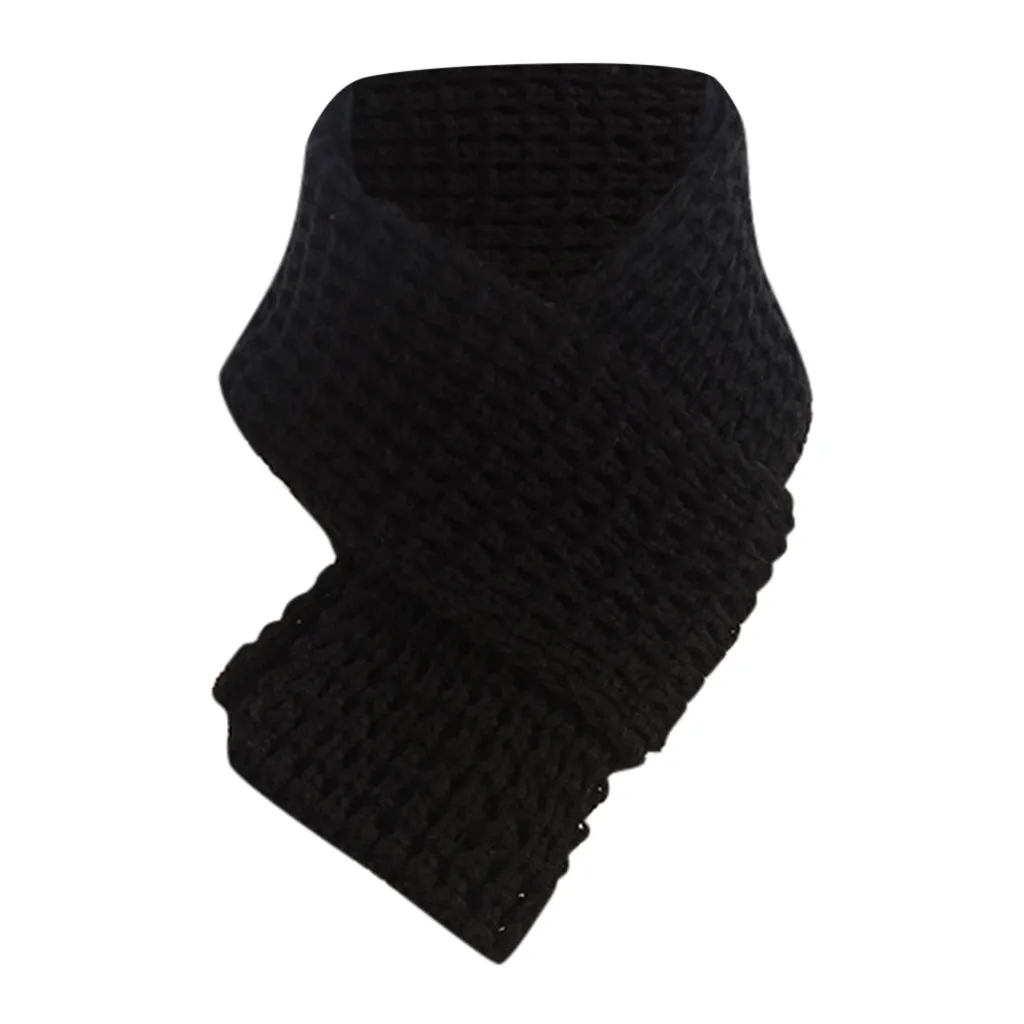 Модная красивая осенне-зимняя однотонная шаль, теплый Одноцветный вязаный крючком шарф, вязаные шарфы, 1 шт. для женщин, женские банданы#3,1 - Цвет: Black