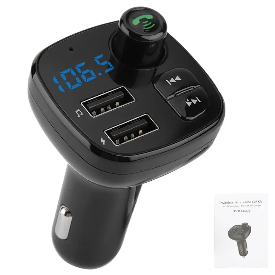 Fm verici двойной USB быстрая зарядка автомобильное зарядное устройство громкой связи BT MP3 плеер fm-передатчик автомобильный комплект авто аксессуары