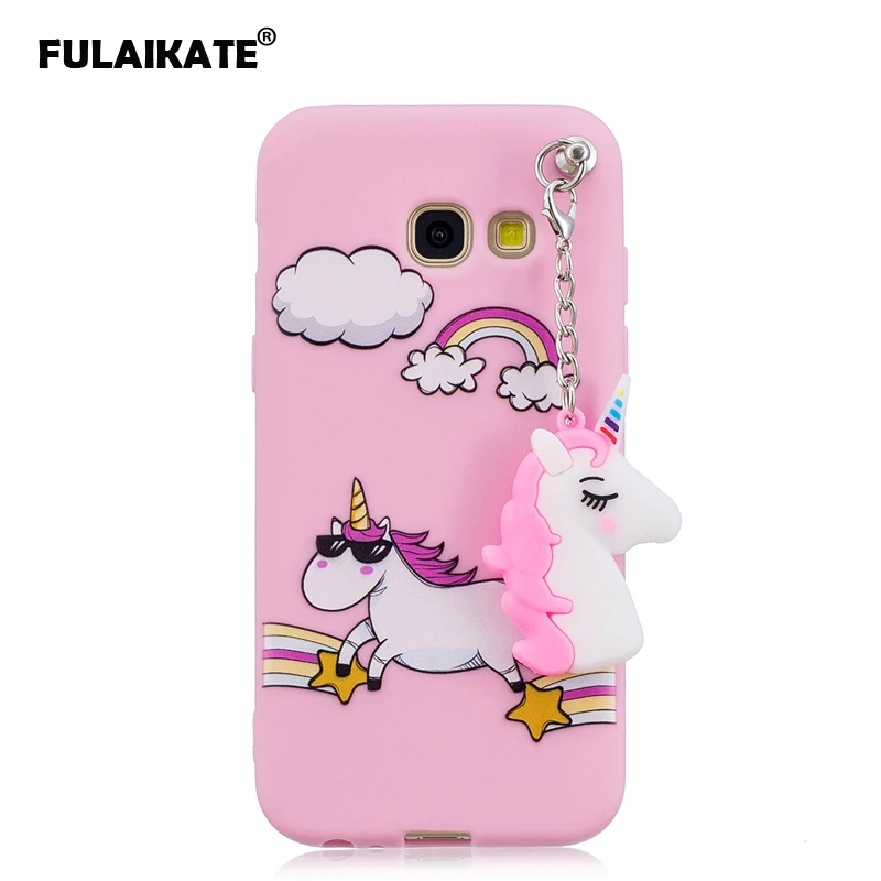 FULAIKATE Silicone Case for Samsung Galaxy A5 2017 Unicorn Pendant Soft Back Cover A520 Phone Protective Cases |