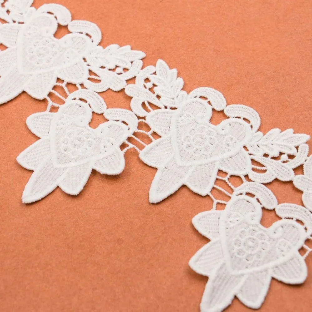 

7 ярдов, Полиэстеровая кружевная отделка, ткань, венецианское платье, швейные поделки, аппликация L40157