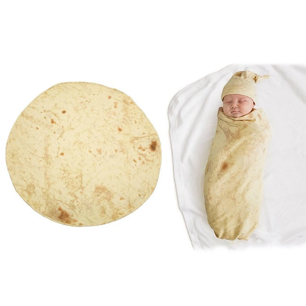 2 шт. креативный Burrito Tortilla Младенческая пеленка для сна обертывание одеяло шляпа набор