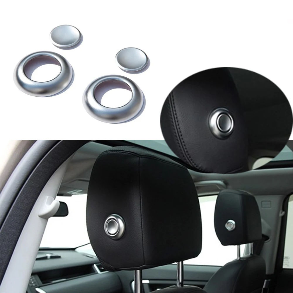 JEAZEA 4Pcs Chrome Front Seat Head Rest Headrest Adjust Button Cover Trim For Land Rover Discovery Sport 2015 -2017 2018 2019 | Автомобили