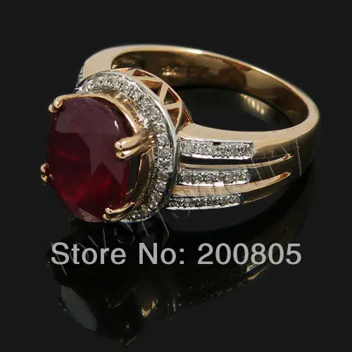 LOVERJEWELRY винтажное овальное твердое розовое золото 18 К 4.58ct с натуральным бриллиантом обручальное рубиновое кольцо