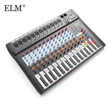 ELM Professional 12Channel Karaoke Audio Sound Mixer Super Slim Microphone Mixing Amplifier Console With USB 48V Phantom Power
