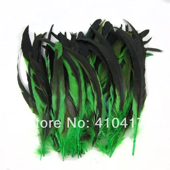 

200pcs/lot Rooster Tail Plume Feathers Decoration 12-14inches 30-35cm Green Color Free Shipping