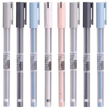 6 ручки/много Краткая качества гелевая ручка 0,35 мм тонкий момент черный/синий гелевые ручки для школы и офиса