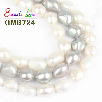 

9-10mm Wholesale Natural Irregular White Grey Freshwater Pearl Beads for Jewelry Making Diy Pearl Necklace Bracelet Jewellery 15