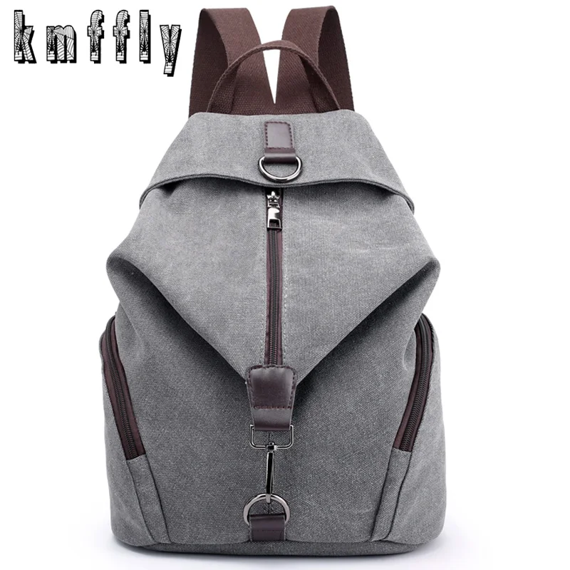 Obtenga esto KMFFLY-Mochila de lona para mujer, morral de lona de alta calidad para ordenador portátil de estilo escolar, para estudiantes y chicas, 2020 dgO6lqZ0