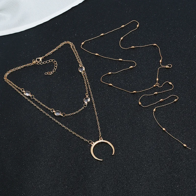 sexy Crystal starry elements long Y-shaped pendant multilayer clavicle necklace
