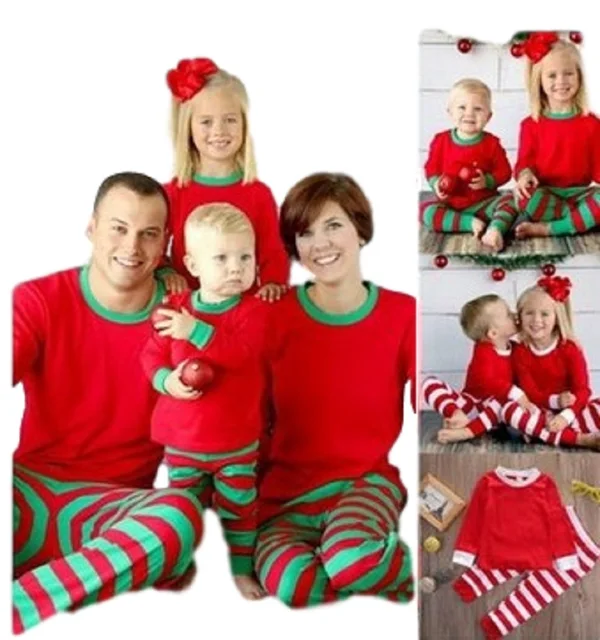 TcYct Family Look 2017 Family Matching Outfits Cotton Striped tcYct Family Look 2017 Family Matching Outfits Cotton Striped Matching Christmas Outfits Father Baby Family Christmas Pajamas - TcYct Family Look 2017 Family Matching Outfits Cotton Striped