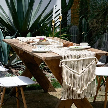 

Hand made cotton weave table runner Ins for party wedding home decoration