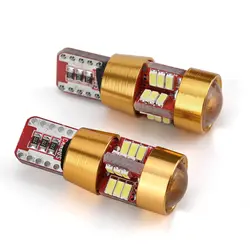 2 предмета золото маленькая лампочка супер яркий светодиодный T10 27SMD декодирования настольная лампа от номерных знаков авто Accessiores