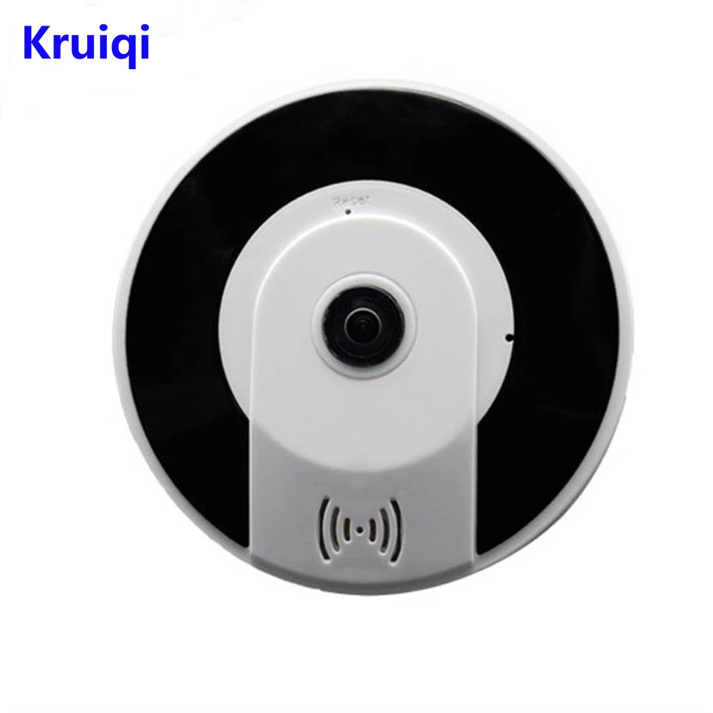 Kruiqi панорамный Wireles IP Камера Wi-Fi аудио-видео 3MP HD рыбий глаз Широкий формат Ночное видение VR видеонаблюдения, IP Камера