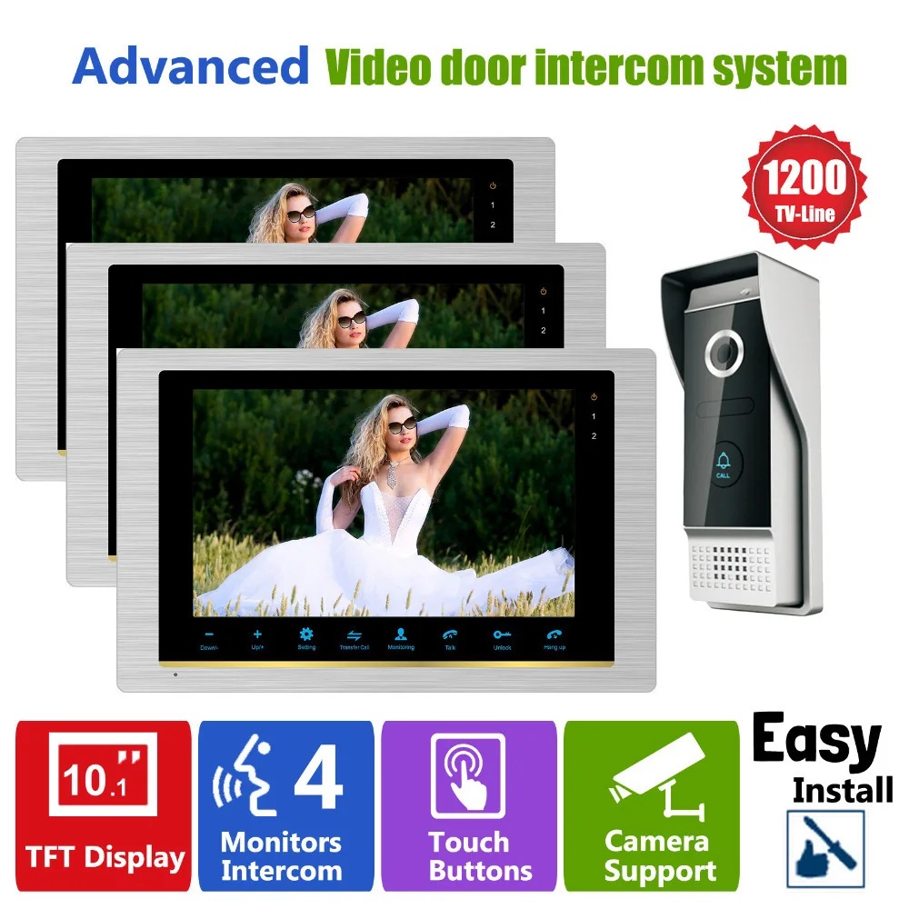 Homefong Video Intercom Door Phone High Resolution Intercom System Night Visual Inter-conversation Doorbell 1V3 Door Entry