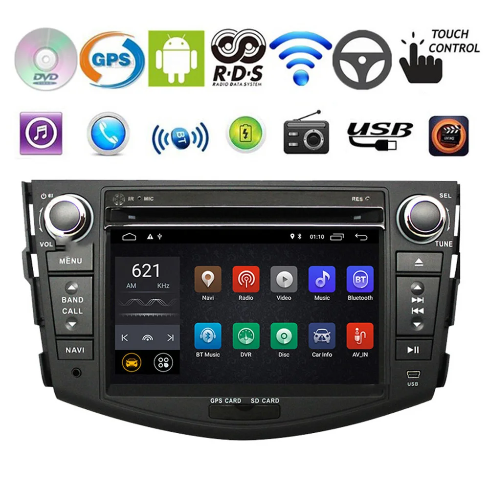 

Android 8.1Car DVD Player GPS Navigation For Toyota RAV4 Rav 4 2007 2008 2009 2010 2011 2 din 1024*600 Car Multimedia Player