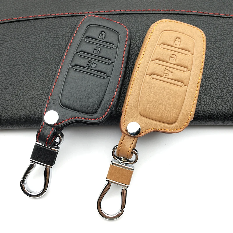 2017 Exquisite Genuine Leather Remote Control Car Key Chain Case Cover