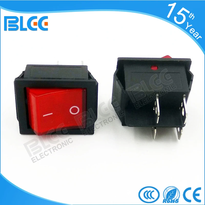 4Pins on/off Switches AC 250V 16A square Switch Socket with lighting