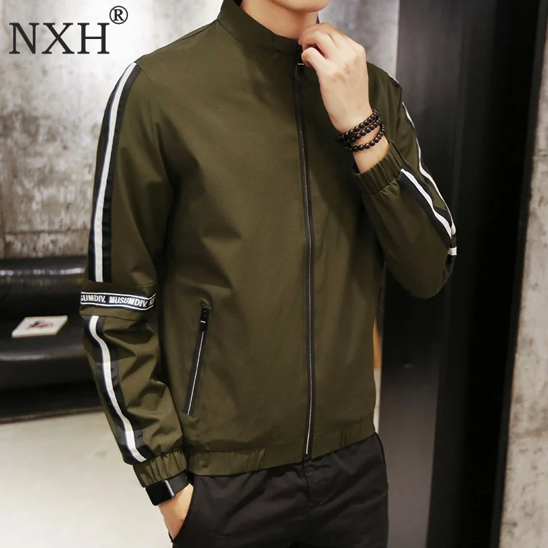 NXH куртка бомбер для мужчин пилот с ArmyGreen Black синий тонкий ветровка Куртка M 4XL|bomber