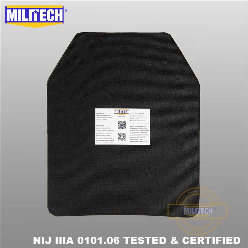 MILITECH 10x12 дюймов ультра-светильник UHMWPE NIJ уровень IIIA 3A баллистическая панель пуленепробиваемый рюкзак PE пластина с тестовым видео