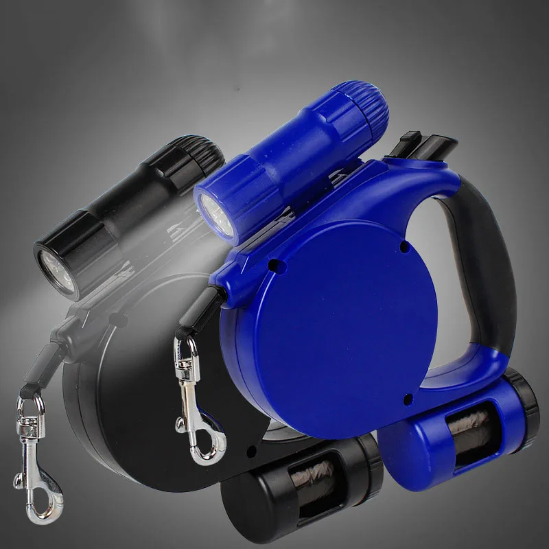 Multifunctional Retractable Dog Leash with Light and Bag Dispensers 15
