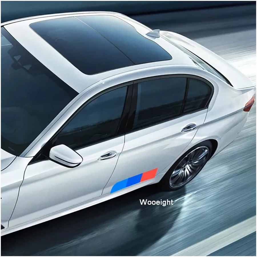 2 шт. м автомобильный Стайлинг Спортивная наклейка светоотражающая Задняя Крышка багажника боковая юбка полоса наклейка подходит для BMW E90 E46 X3 X4 X5 3 4 5 7 все серии