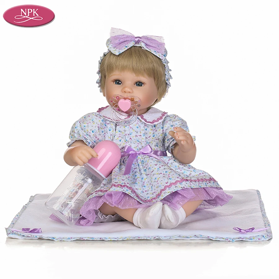 

NPK 40CM Silicone Reborn Baby Doll Toys Lifelike Newborn Girl Baby Doll Soft Cloth Body Christmas Gift Bebe Reborn Brinquedos