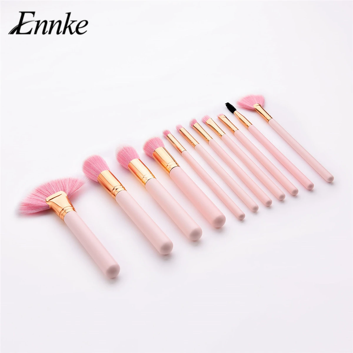 

ENNKE 11 Pcs/Lot Makeup Brushes Kit Eyeshadow Eyelash Concealer Micro Brushes Flame/Fan Brushes Facial Beauty Tools